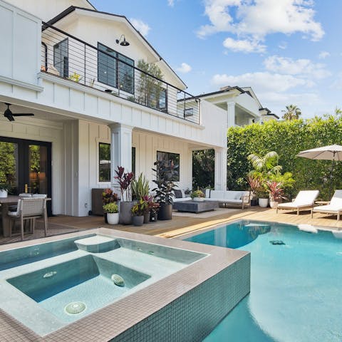 Savour idyllic afternoons relaxing by the private pool