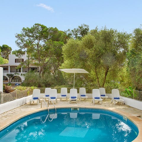 Cool off in the private pool