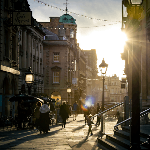Stroll over to the city centre for dinner and drinks