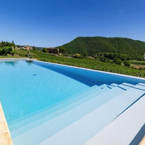 Enjoy picturesque views as you swim in the pool