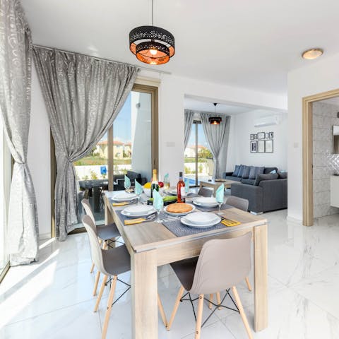Cook up delicious Cypriot food and tuck in together around your stylish dining set