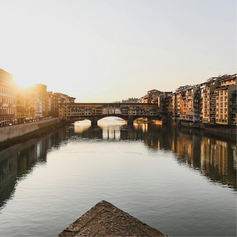 Begin your adventure in Florence with a stroll to Ponte Vecchio