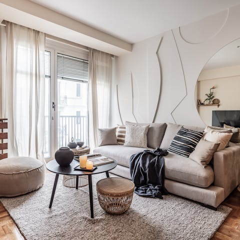 Stretch out amidst the plush interiors of the living room