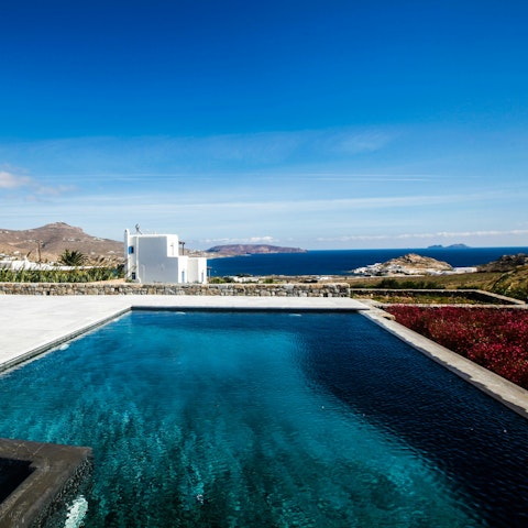 Take in the stunning views of Kalafatis beach and the Aegean Sea