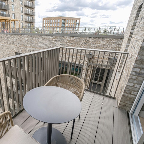 Have your morning coffee in the sun on the balcony