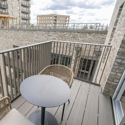 Have your morning coffee in the sun on the balcony