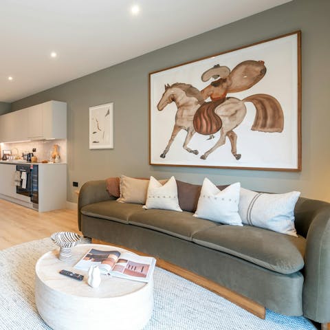 Curl up on the sofa after a day of exploring London