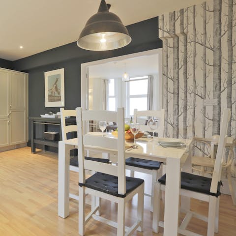 Enjoy casual breakfasts at the family table