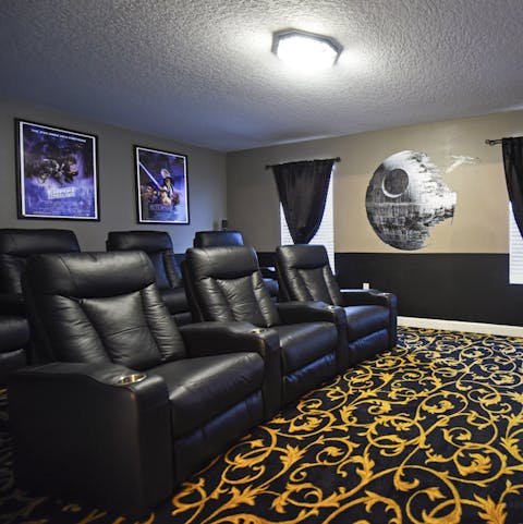 Relax in your very own cinema room – there's even a PS4 for gaming sessions
