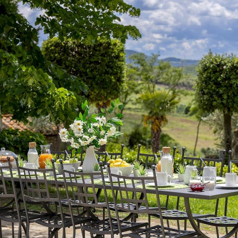 Gather for delicious Italian meals on the terrace