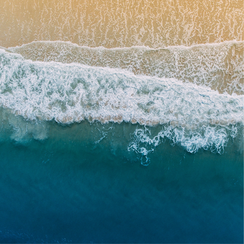 Dive into the waves – the beach is only a short walk away