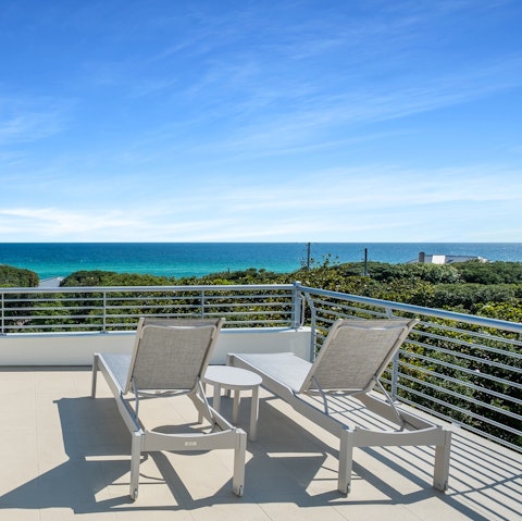 Soak up the sea view from the rooftop terrace