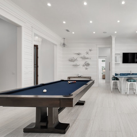 Challenge your friends to a game of pool in the games room