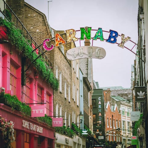 Walk fifteen minutes to buzzing Carnaby Street