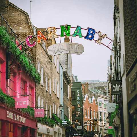 Discover Soho's eclectic bar and restaurants scenes, ten minutes away on foot