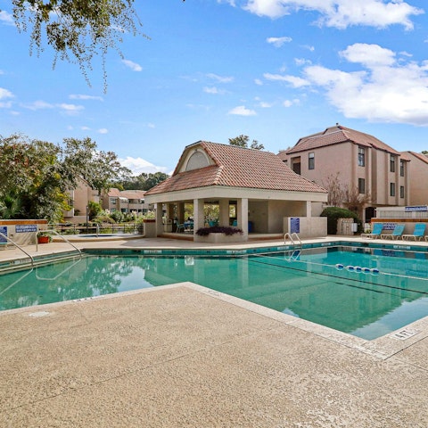 Cool off in the communal swimming pool