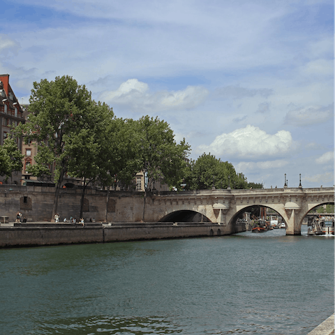 Grab a baguette, French cheeses and a bottle of wine for a Parisian style picnic on the banks of the Seine river, just a fifteen-minute walk away