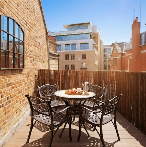 Tuck into pastries and coffee on your balcony