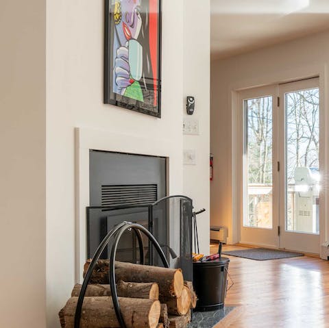 Warm up in winter with a real log fire