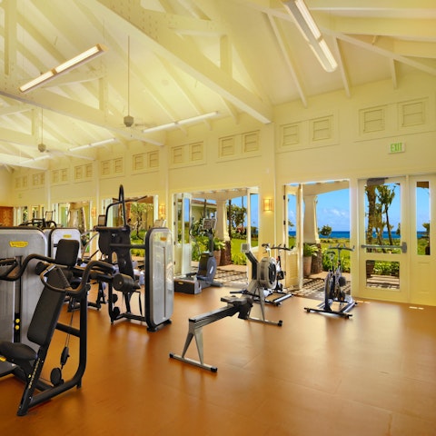 Head to the shared gym for an energising workout