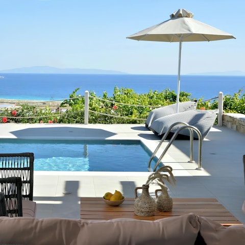 Make a beeline for the private swimming pool