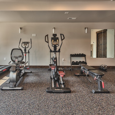 Enjoy a workout in the shared fitness room