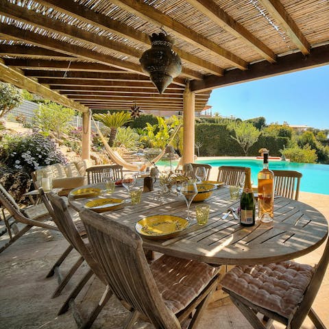 Light the barbecue and savour evening drinks on the terrace