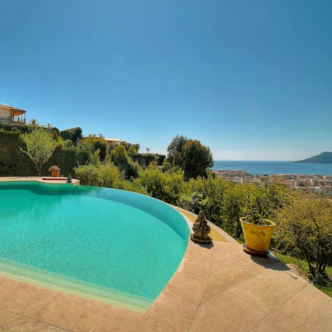 Enjoy incredible views while swimming in the pool