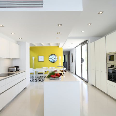 Rustle up home-cooked meals in the sleek chef's kitchen