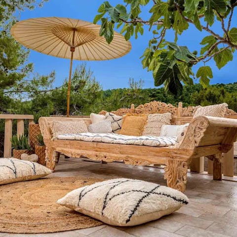 Pick one of several luxurious balconies to unwind on