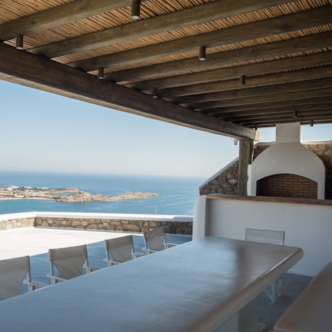 Enjoy delicious alfresco dining at the private barbecue