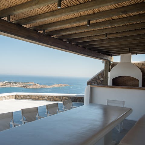 Enjoy delicious alfresco dining at the private barbecue