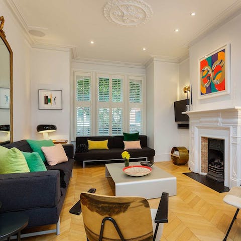 Gather around the fireplace and enjoy a cosy night in with family & friends