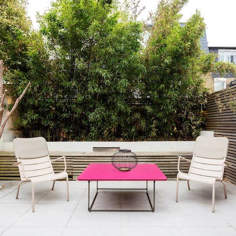 Retreat to the patio area for a glass of wine beneath the stars