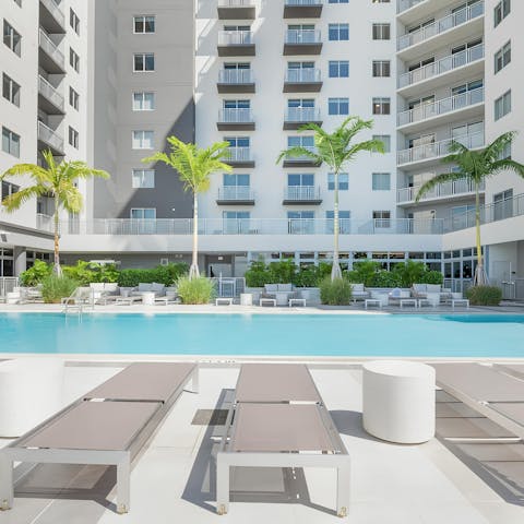 Take a refreshing dip in the shared outdoor pool