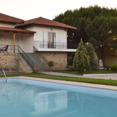 Spend relaxing days by the swimming pool