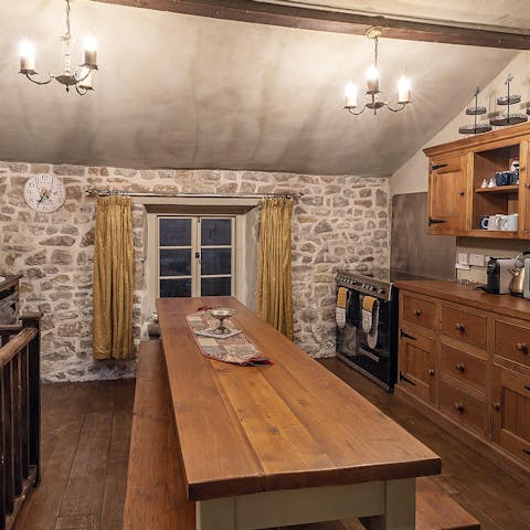 Cook up a banquet medieval-style in the beautiful kitchen