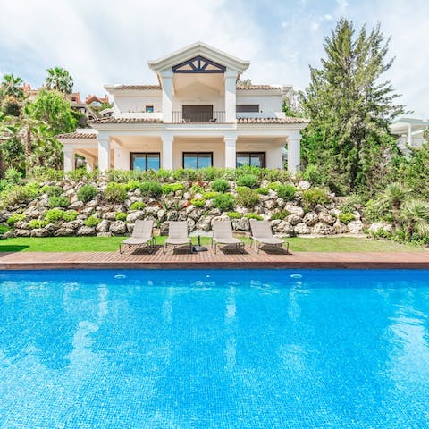 Relax by the pool on the sun loungers or go for a dip to escape from the Malaga heat