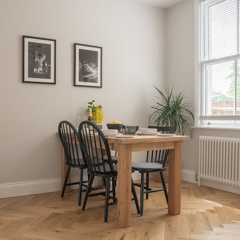 Spend cosy mornings cooking and relaxing in the kitchen