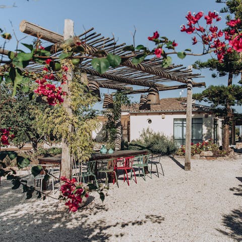 Host celebratory meals in the sprawling shaded dining area