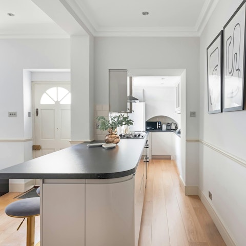 Sit down to a Full English at the breakfast bar