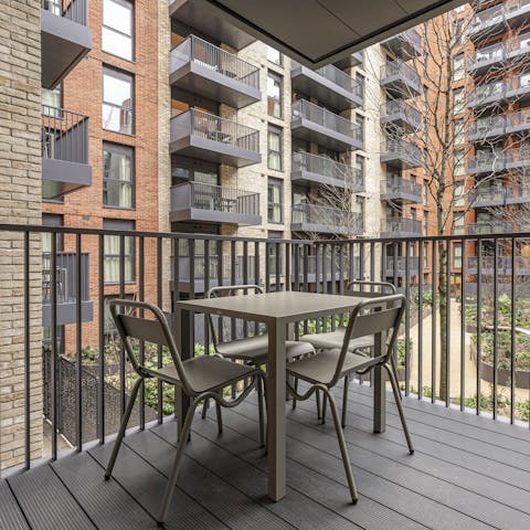 Enjoy a glass of wine or a cup of coffee on the balcony