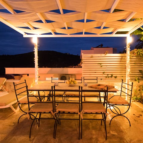 Savour Turkish cuisine al fresco on the covered terrace