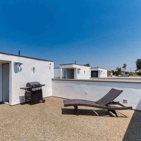 Watch the sunset from your roof terrace with a glass of Californian wine in hand