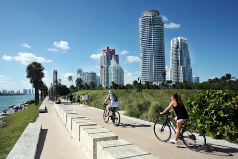 Stroll along palm-lined Lummus Park's legendary beachfront scene