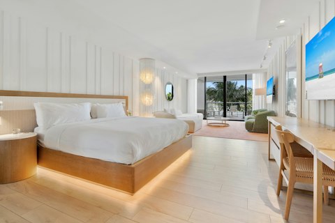 Drift out to the balcony to catch the morning air