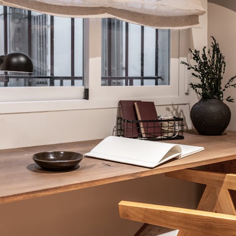 Get a spot of work done at one of the laptop desks in the bedrooms