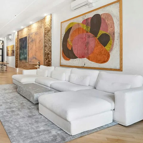 Curl up on the sofa and rest your feet after a day exploring New York