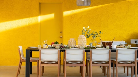 Dine alfresco on the sunshine-yellow terrace