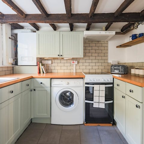 Cook up a Sunday roast in the charming kitchen
